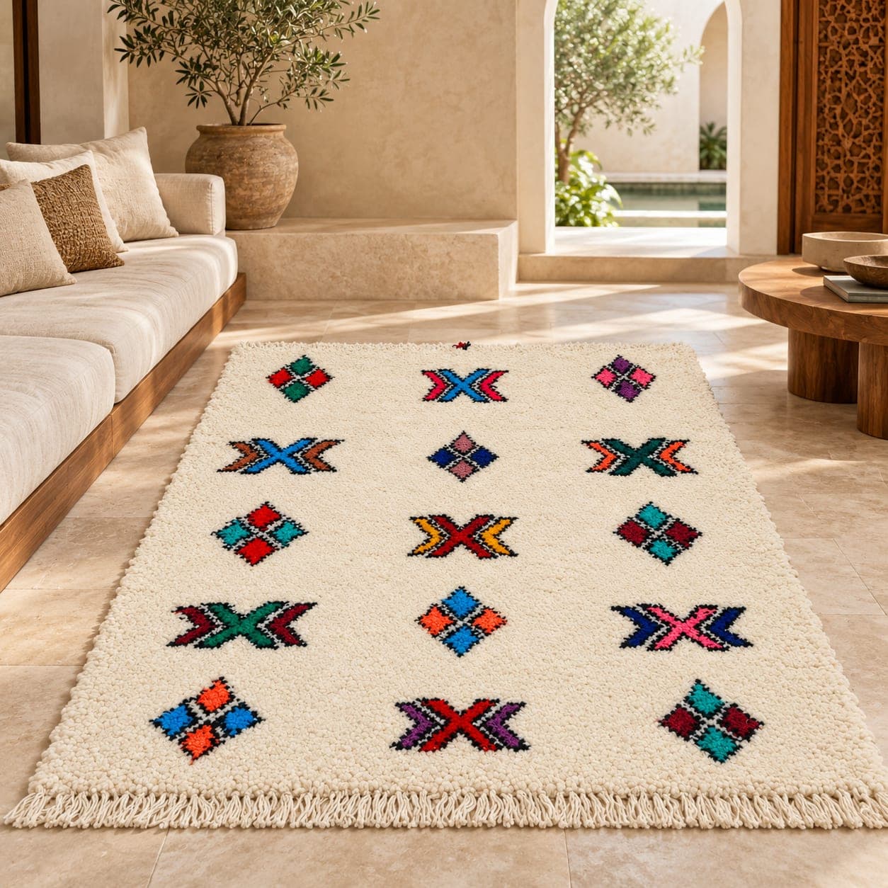 Beni Ouarain Polychrome – Symboles Amazighs Isolés — vue 1