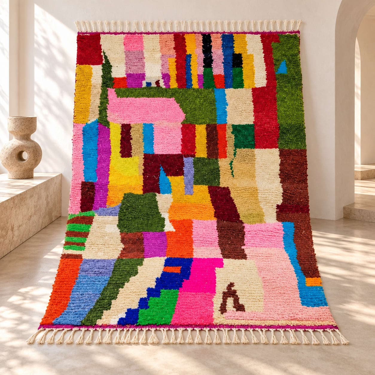Boucharouite du Moyen Atlas – Patchwork Polychrome — vue 1