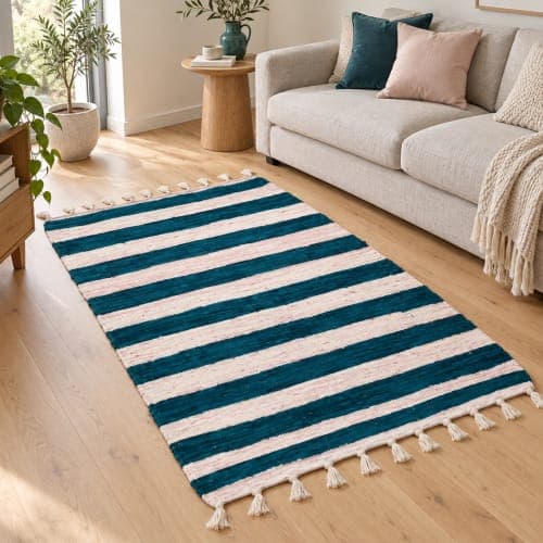 Kilim Berbère Contemporain – Marine & Poudre — vue II