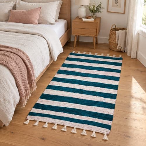 Kilim Berbère Contemporain – Marine & Poudre — vue III