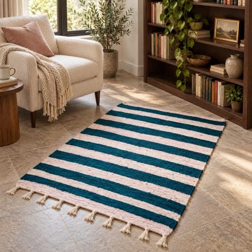 Kilim Berbère Contemporain – Marine & Poudre — vue IV