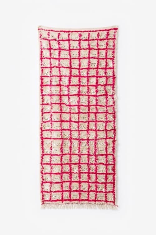 Handira Réinterprétée – Quadrillage Rose & Sequins — vue I