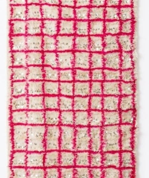 Handira Réinterprétée – Quadrillage Rose & Sequins — vue V