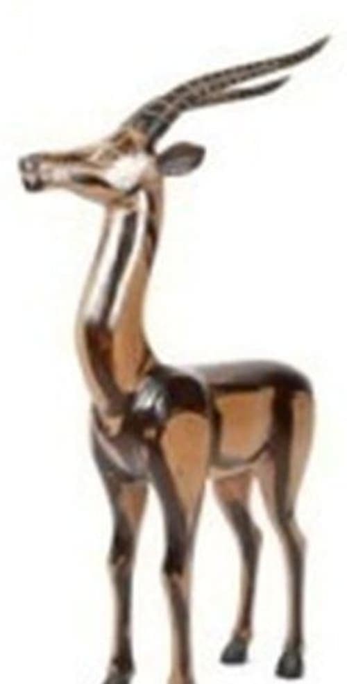 Gazelle sculptée Cèdre d’Azrou – Ligne élancée et finition contrastée — vue V