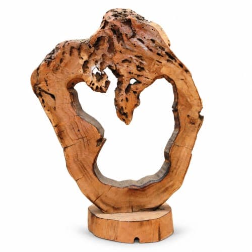 Sculpture anneau organique Cèdre d’El Hajeb – Cercle ouvert et cavités naturelles — vue I