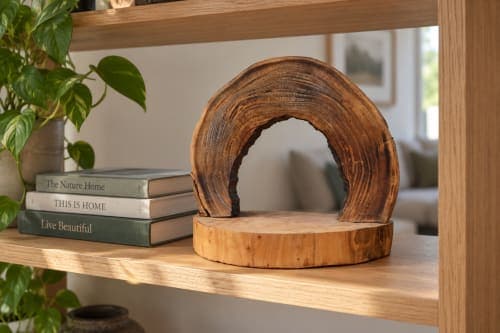 Arche décorative Cèdre d’El Hajeb – Cernes apparents et socle naturel — vue III