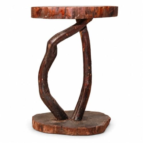 Guéridon racine Cèdre d’El Hajeb – Plateau circulaire et pied sculptural — vue I